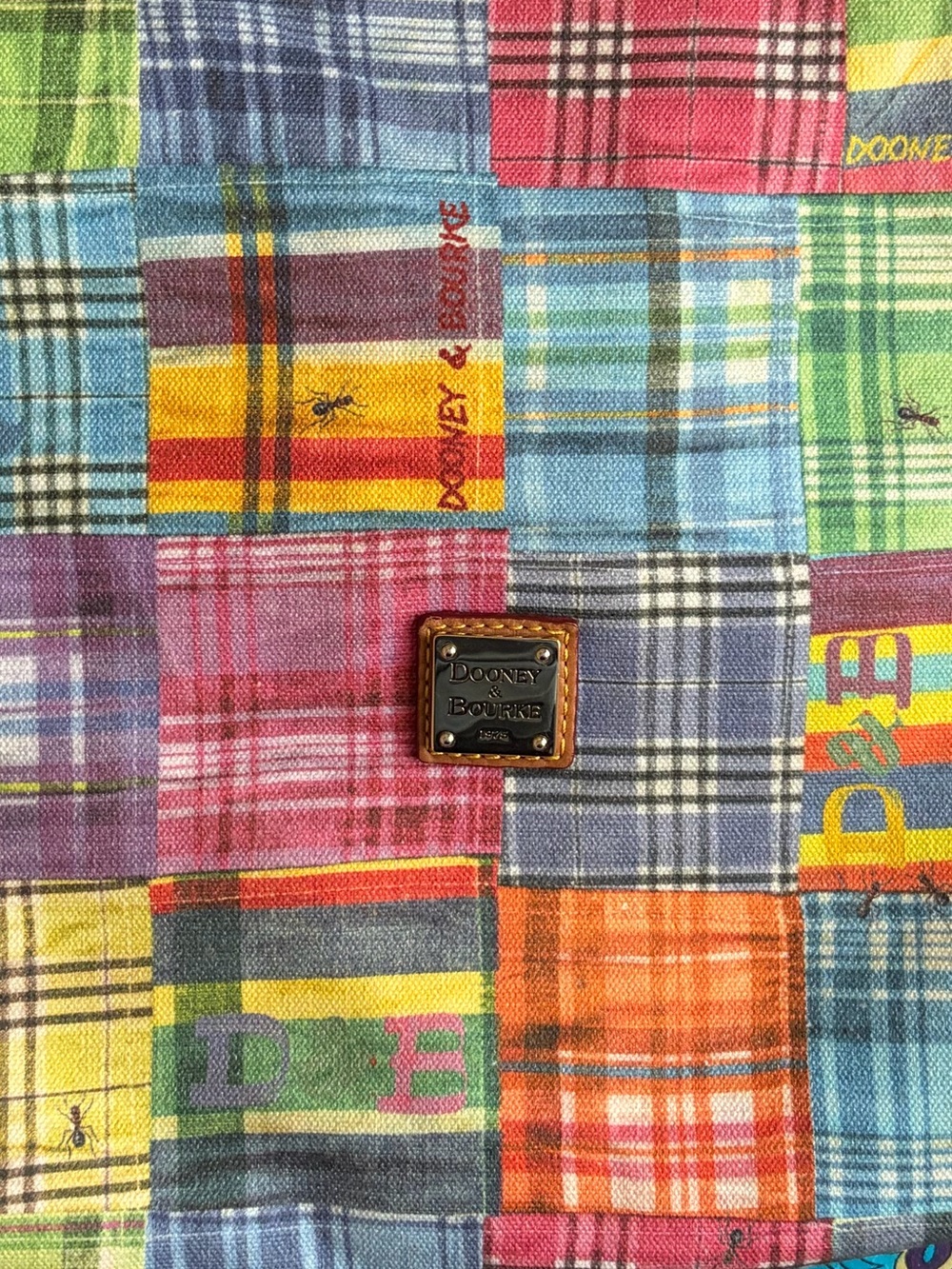 Dooney & Bourke Multicolor Patchwork Picnic w/Ants Hobo Bag